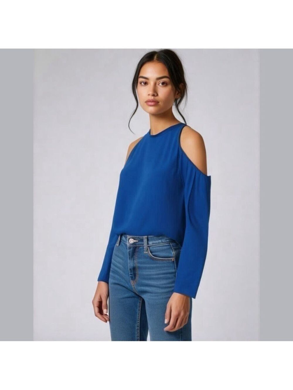 Aritzia Wilfred Free McCall Blouse Blue Medium NWT